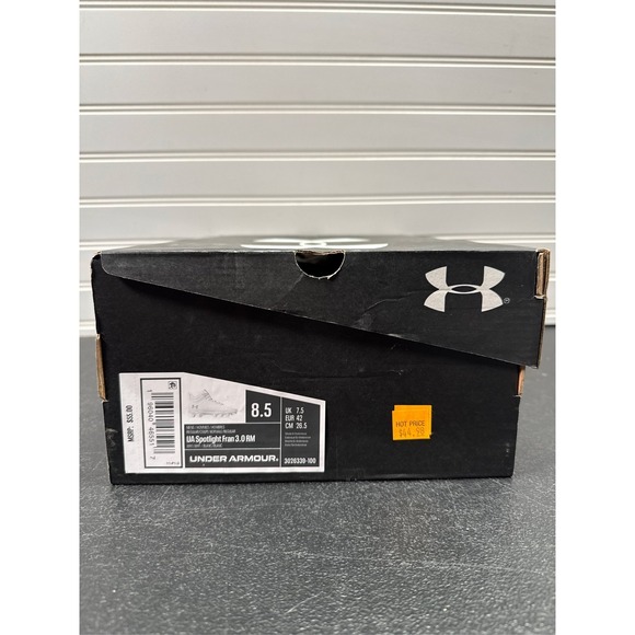 Under Armour Spotlight Franchise 3.0 RM Men\'s Cleats - White/Silver, 8.5 main image 5